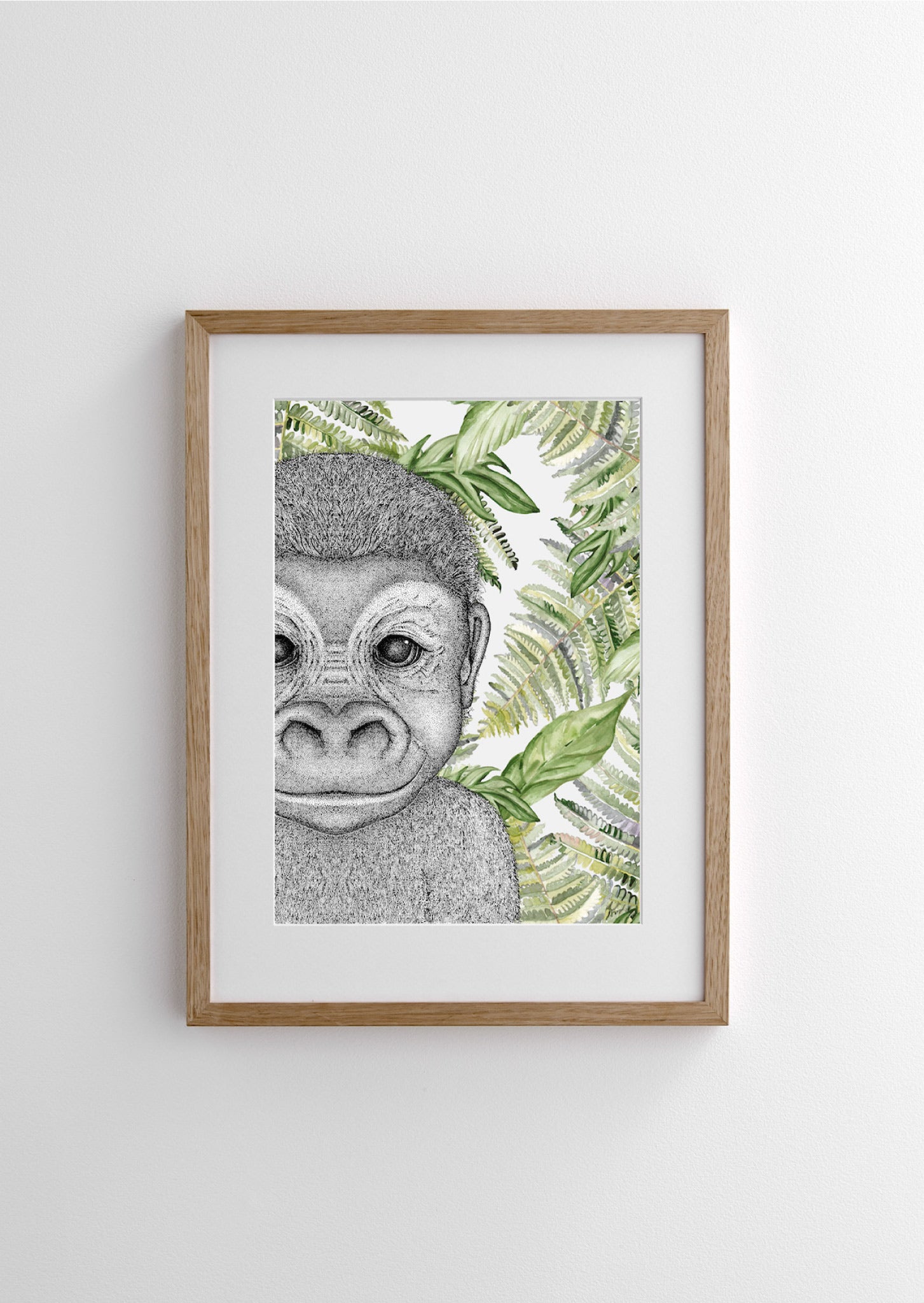 Guy the Gorilla with Fern Leaves