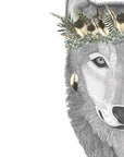 William the Wolf with Luxe Feather Crown