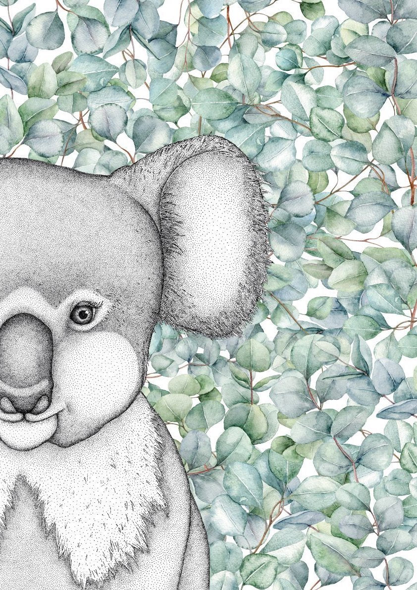 Kenneth the Koala with Eucalyptus Leaves