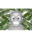 Ollie the Orangutan with Banana Leaves- Full Face