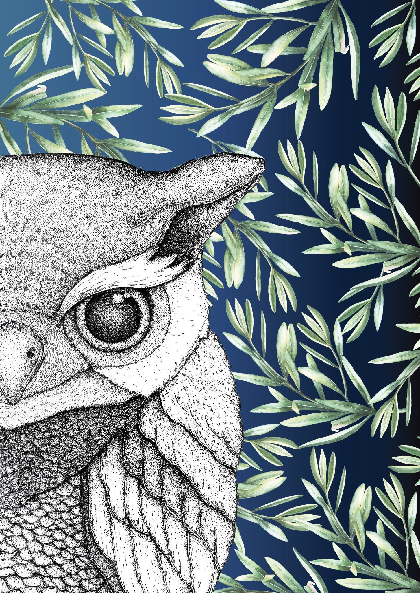 Oliver the Owl with Leaves