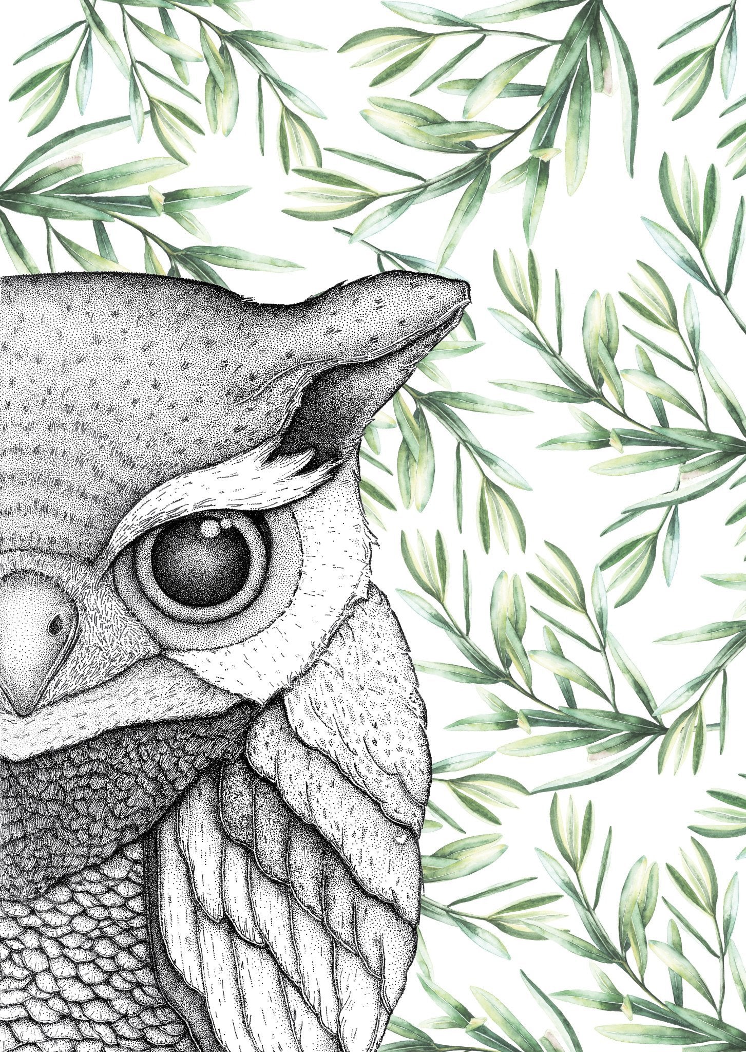 Oliver the Owl with Leaves