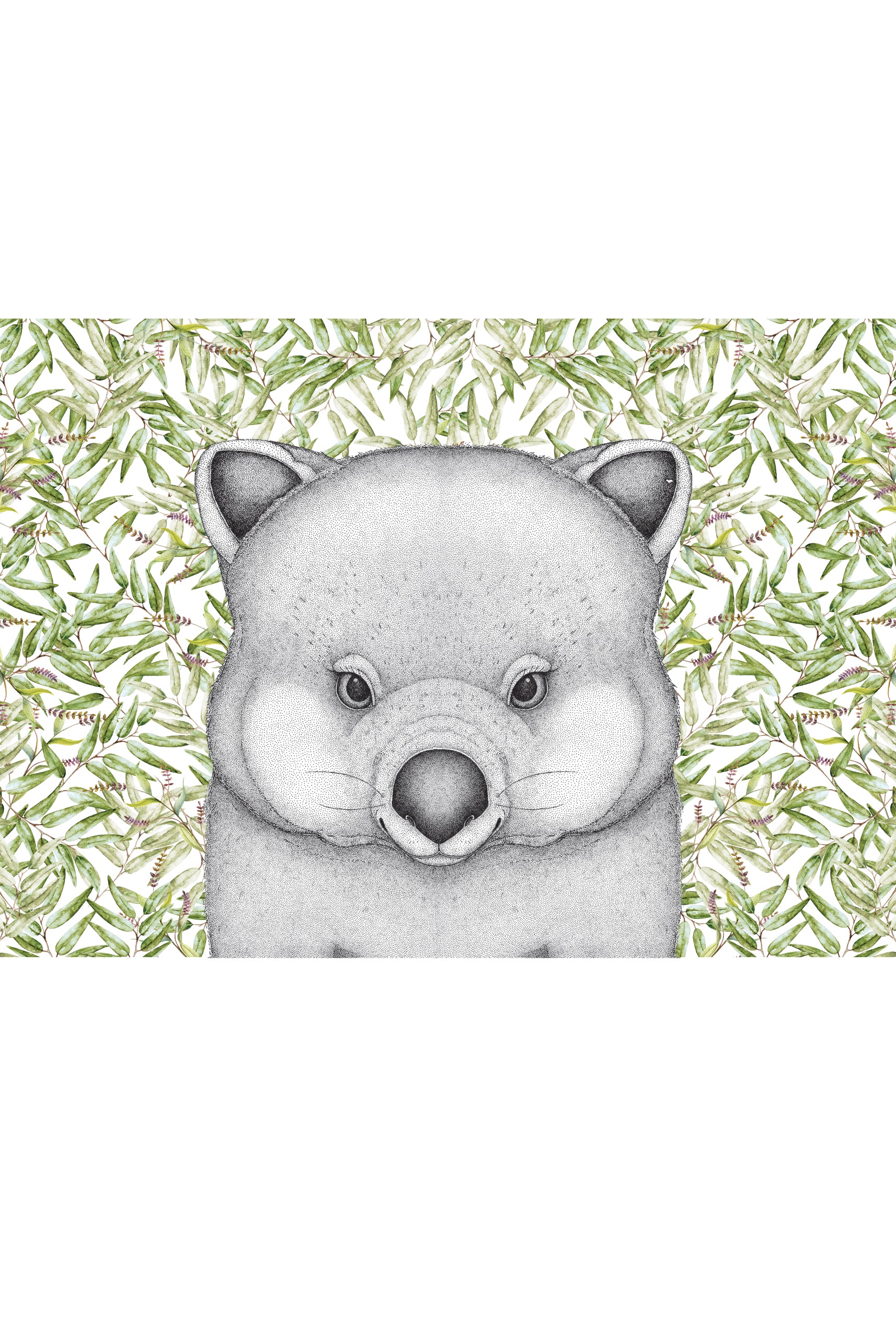 Walter the Wombat with Gum Leaves- Full Face