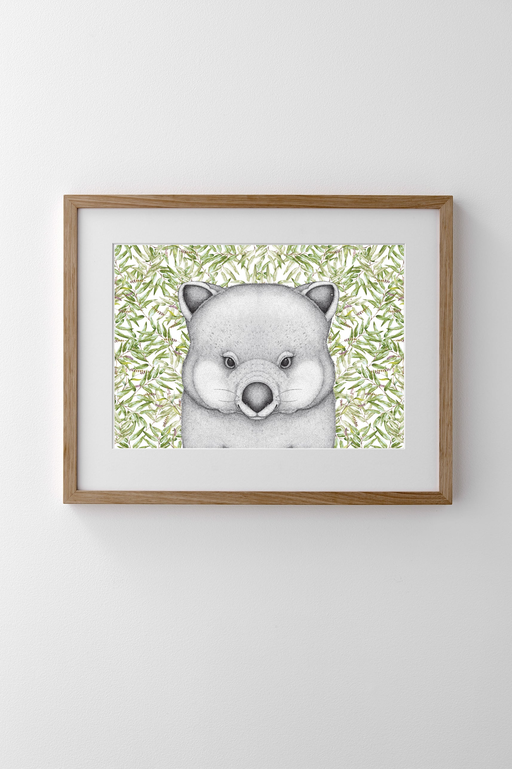 Walter the Wombat with Gum Leaves- Full Face