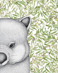 Walter the Wombat with Gum Leaves