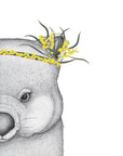 Winnie the Wombat with Wattle Crown